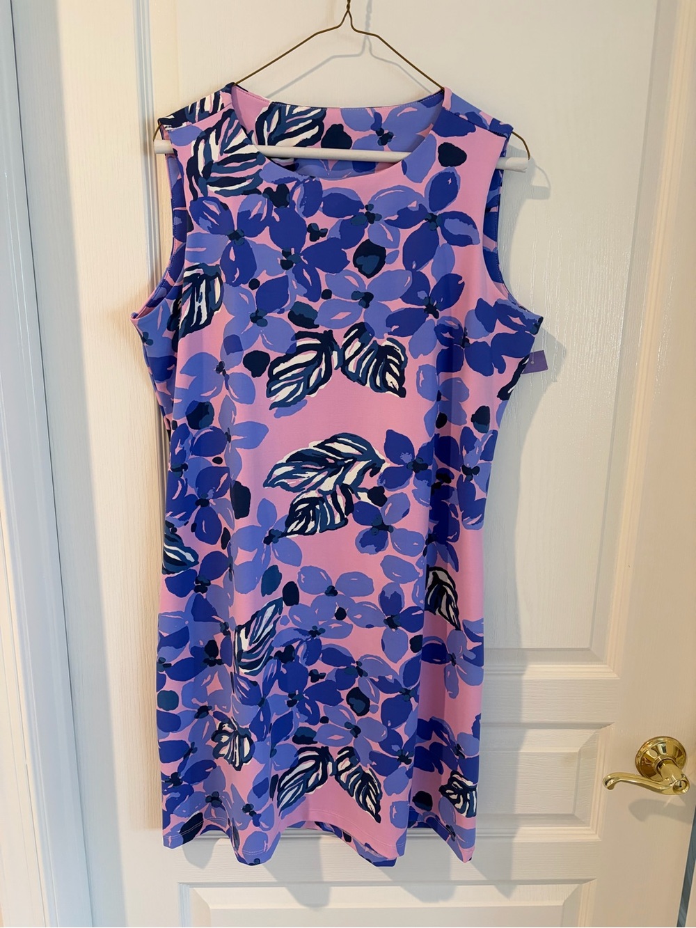 MAHI GOLD Pink and Blue Floral Midi Dress